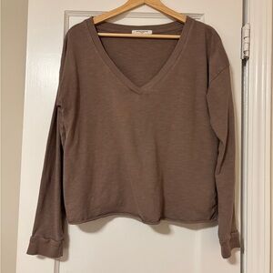 Perfect White Tee Long Sleeve V-Neck